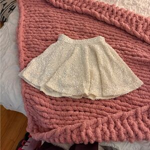Endless Rose White Sequin Skater Skirt